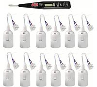 Lot de 12 douilles E27 porte-ampoule E27 pour chantier/rénovation/travaux, E27 lampes bases avec fil et terminal, testeur de tension, support de lampe
