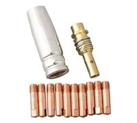 Lot de 12 douilles MB15 MIG - Embouts de 0,8 mm - Porte-embout M6 - Buse de diffuseur de gaz et embouts de contact compatibles avec les systèmes de torche 14AK 15AK (0,6 mm)