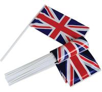 Lot de 12 drapeaux à main Union Jack agitant les petits drapeaux de rue royale pour fêtes d'événements sportifs, pub, barbecue, décoration de voiture