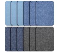 Lot de 12 écussons en denim pour réparation de jeans, 100 % coton, thermocollants, pour vêtements à l'intérieur et à l'extérieur, kit de décoration