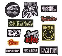 Lot de 12 Écussons Thermocollants pour Vêtements - Patchs Décoratifs Brodés en Tissu