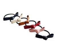 Lot de 12 élastiques à cheveux en cuir synthétique avec petit nœud pour queue de cheval - Accessoires de coiffure