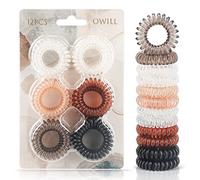 Lot de 12 élastiques à cheveux en spirale multicolores sans pli - Sans dommages - En plastique imperméable - Pour queue de cheval - Accessoires pour cheveux pour femmes et filles
