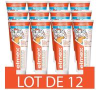 ELMEX - Dentifrice douceur enfant 0-6 ans, protection anti-caries adaptée, tube 75 mL - Le lot de 12
