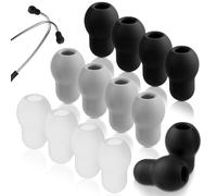 Lot de 12 embouts de rechange en silicone pour stéthoscope, 3 couleurs, confortables et souples (noir, gris, blanc)