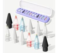 Lot de 12 embouts de rechange pour Apple Pencil, pointes d'aiguille avec étui, sans usure, pour Apple Pencil 2e génération/1ère génération/USB C/Pencil Pro, iPad Pro (violet)