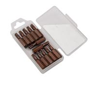 Lot de 12 embouts de tournevis Torx à cinq points, tige hexagonale en alliage d'acier avec trou pour perceuses électriques, TS8-TS40 25 mm Bronze