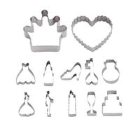 Lot de 12 emporte-pièces en acier inoxydable pour pâtisserie, gâteau de mariée et gâteau en forme d'anneau pour fondant, chocolat,