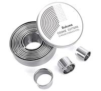 Lot de 12 emporte-pièces ronds en acier inoxydable 18/8 pour biscuits et donuts