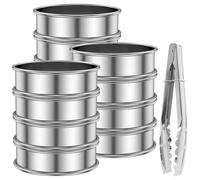 Lot de 12 emporte-pièces ronds en acier inoxydable de qualité alimentaire avec pince alimentaire pour biscuits, chocolats, muffins, mini gâteaux, beignets, boulettes (8 cm)