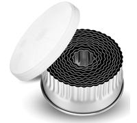 Lot de 12 emporte-pièces ronds en acier inoxydable - Différentes tailles - Pour fondant, donut et gâteau
