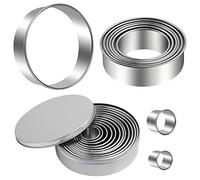 Lot de 12 emporte-pièces ronds en acier inoxydable pour pâtisserie et donuts