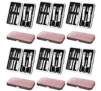 Lot de 12 ensembles de manucure, coupe-ongles et pédicure professionnels en acier inoxydable avec étui de voyage luxueux pour soins des ongles (multicolore, 4 en 1)
