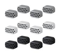 Lot de 12 entraîneurs de mâchoire en silicone, entraînement du double menton, pour hommes et femmes, appareil d'entraînement des muscles du visage (noir, blanc, gris, 3 x 1,6 x 1,5 cm)