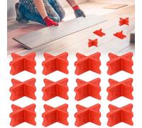 Lot de 12 entretoises de terrasse, 4 en 1 multi-tailles (0,6 cm, 0,3 cm, 3/16", 1/4"), 4 épaisseurs pour planches composites traitées sous pression (rouge)