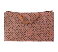 Lot de 12 enveloppes cadeau en papier poignées en tissu 39 x 15 x 23 cm, rouille, Monogram