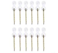 Lot de 12 épingles à appâts de pêche avec anneaux en silicone pour carpe bouillettes Ronnie Hair Rig Tackle en acier inoxydable et silicone (7 mm)