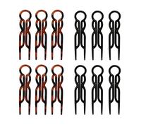 Lot de 12 épingles à cheveux françaises | Épingles à cheveux magiques en forme de U pour chignons | Écaille de tortue et noir | Tenue sûre toute la journée pour cheveux épais et fins | Accessoires