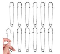 Lot de 12 Epingles a Nourrice, 10CM A Grosse Epingle a Nourrice, cier Inoxydable Épingle à Nourrice pour Vêtements, Cuir, Toile, Kilt, Couverture, Tricot