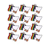 Lot de 12 épingles en émail avec drapeau arc-en-ciel en forme de drapeau de l'oie - Broche LGBTQ pour vêtements, sacs, sacs à dos, chapeaux, vestes, cadeaux du mois de la fierté, one size, Métal, Pas