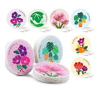 Lot de 12 éponges emballées individuellement, éponge de vaisselle mignonne en vrac, anti-rayures, éponge à récurer amusante et amusante, éponge naturelle à récurer pour vaisselle Kawaii fleurs, pulpe