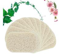 Lot de 12 éponges luffa naturelles 7,5 x 11 cm - Porte-savon - Accessoire pour le nettoyage de la vaisselle - Exfoliant pour douche/salle de bain/cuisine/plan de travail - Beige