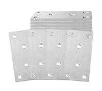 Lot de 12 équerres de fixation plates en bois à 6 trous, plaques de connexion en bois et métal, équerres de seuil robustes en métal plat, fixation avec 72 vis