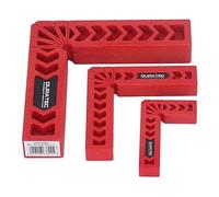 Lot de 12 équerres de positionnement à 90 ° en forme de L en plastique haute résistance à angle droit pinces d'angle outil de charpentier pour le travail du bois pour armoires à tiroirs cadre rouge