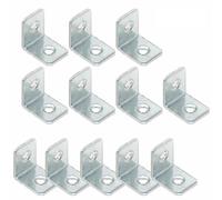 Lot de 12 équerres d'étagère en forme de L à angle droit en acier robuste pour étagères flottantes, bibliothèque, cuisine ou jardin, argenté