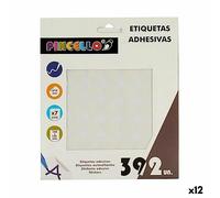 Lot de 12 étiquettes adhésives blanches Ø 18 mm 17 x 4 x 19,5 cm