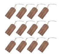 Lot de 12 étiquettes de Noël en bois brut avec perles pour travaux manuels, décoration, nom de projet étiqueté