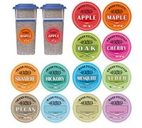 Lot de 12 étiquettes de rangement pour granulés de fumoir, pour barbecue - Étiquettes gustatives pour granulés de bois - Étiquettes pour récipients de stockage de pellets, autocollants pour granulés