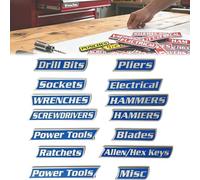 Lot de 12 étiquettes magnétiques for boîtes à outils ; étiquettes magnétiques imprimées en 3D for tiroirs de boîtes à outils ; étiquettes réutilisables for boîtes à outils en acier(#02)