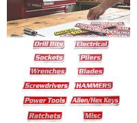 Lot de 12 étiquettes magnétiques for boîtes à outils, imprimées en 3D, for tiroirs de boîtes à outils. Organisation générale et identification rapide des boîtes à outils et tiroirs.(#06)