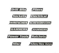 Lot de 12 étiquettes magnétiques pour boîte à outils pour améliorer l'organisation des outils et accélérer l'accès avec des aimants qui maintiennent les étiquettes sécurisées sur les boîtes à outils