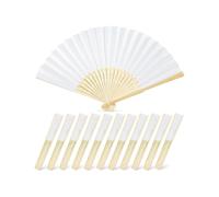 Lot de 12 Éventails en Papier, 21 cm, Pliables en Bambou, pour Cadeaux de Mariage, Baby Shower, Rafraîchissement Estival