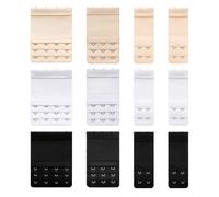 Lot de 12 Extension de Soutien Gorge, Doux et Confortable 3 Rangs 2 Crochets 3 Crochets 4 Crochets Rallonge Soutien Gorge 4 Crochets