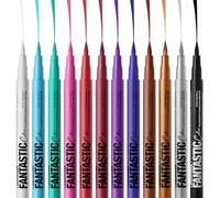 Lot de 12 eyeliners colorés mats et scintillants pour femmes et filles, maquillage des yeux, maquillage pour toute la journée