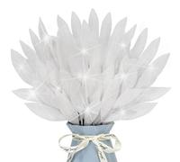 Lot de 12 feuilles artificielles à paillettes de 35 cm pour plantes artificielles, branches de fleurs, feuilles de sapin de Noël, pulvérisations étincelantes pour couronne de Noël, guirlande, loisirs