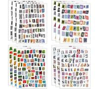 Lot de 12 Feuilles Autocollants Lettres Alphabet Vintage, Stickers Scrapbooking Journaling, Lettre Adhésives Étanches pour Bricolage Album Photo Carte Cadeau, Kit Complet Alphabet Chiffres Ponctuation