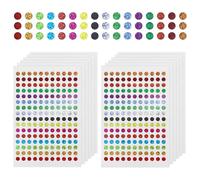 Lot de 12 feuilles d'autocollants brillants à pois ronds pour carnets, documents, cartes (multicolore)