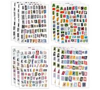 Lot de 12 feuilles d'autocollants de lettres de magazine, lettres autocollantes vintage, lettres autocollantes, petits autocollants de l'alphabet, pour scrapbooking, journal, album photo, ordinateur