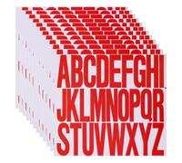 Lot de 12 feuilles d'autocollants en vinyle de l'alphabet - Esthétique et imperméable - Pour bouteilles d'eau, porte, voiture, scrapbooking, affiche, tasse - Rouge - 7,6 cm