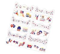 Lot de 12 feuilles d'autocollants pour le visage à transfert d'eau avec motif drapeau national pour adultes, fêtes de l'indépendance et célébrations, décorations de visage de vacances