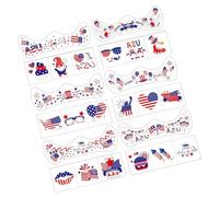 Lot de 12 feuilles d'autocollants pour le visage à transfert d'eau avec motif drapeau national pour adultes, fêtes de l'indépendance et célébrations, décorations de visage de vacances
