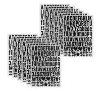 Lot de 12 feuilles de 1284 lettres et chiffres thermocollants pour vêtements - 2,5 cm - En vinyle - Transfert thermique - Lettres de A à Z - À repasser sur les chiffres - Autocollants de l'alphabet