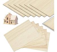 Lot de 12 feuilles de bois de balsa, 200 x 100 x 1 mm d'épaisseur, contreplaqué brut carré léger pour avion, bateau