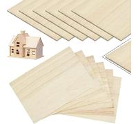 Lot de 12 feuilles de contreplaqué brut brut de 200 x 100 x 1 mm - Contreplaqué fin pour modélisme, modèles d'avions et projets d'artisanat - Bois kraft naturel