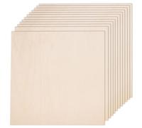 Lot de 12 feuilles de contreplaqué pour travaux manuels, 300 x 300 x 3 mm, feuilles de tilleul brut carrées vierges pour travaux manuels, peinture, gravure, pochoir, teinture, décoration d'intérieur