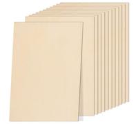 Lot de 12 feuilles de contreplaqué pour travaux manuels, 300 x 400 x 3 mm, feuilles de tilleul brut vierges rectangulaires pour travaux manuels, peinture, gravure, pochoir, décoration d'intérieur